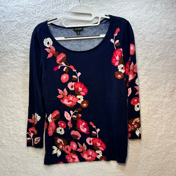 Talbots Sweaters - Talbots floral print light weight sweater size medium